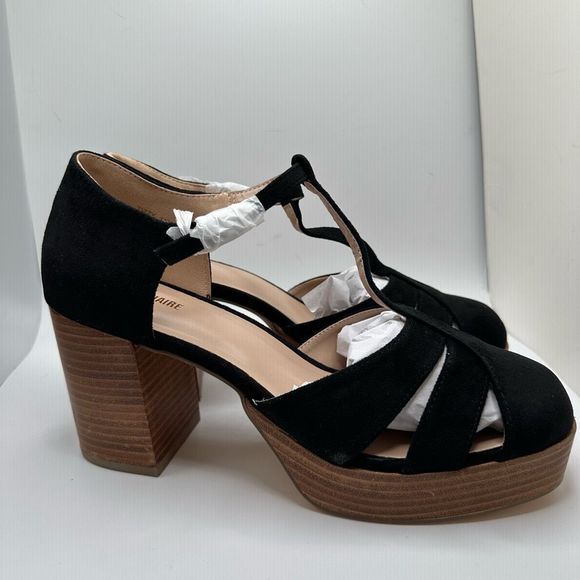 CUSHIONAIRE Women's Mary Jane Platform Heels +Memory Foam 11 BLACK - Picture 1 of 7